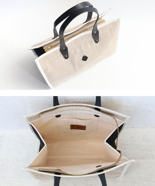 クレドラン バイカラーコットンジュートトート cl3664 ディティール