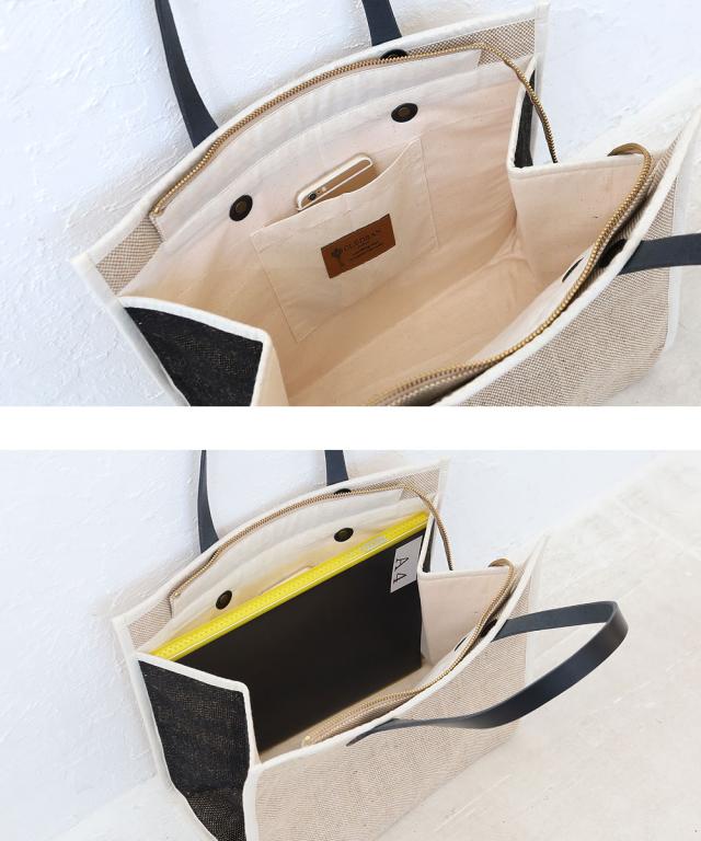 クレドラン バイカラーコットンジュートトート cl3664 ディティール