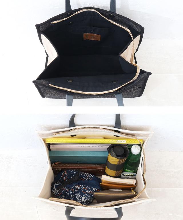 クレドラン バイカラーコットンジュートトート cl3664 ディティール