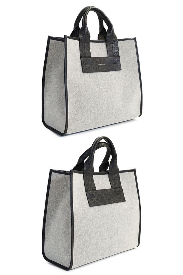 FEEL AND TASTE フィールアンドテイスト レザーパイピングスクエアトートバッグ