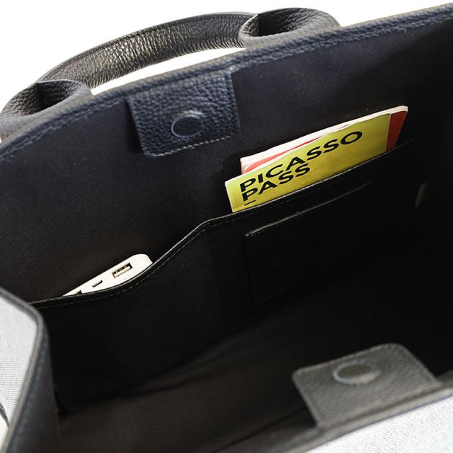 FEEL AND TASTE フィールアンドテイスト レザーパイピングスクエアトートバッグ