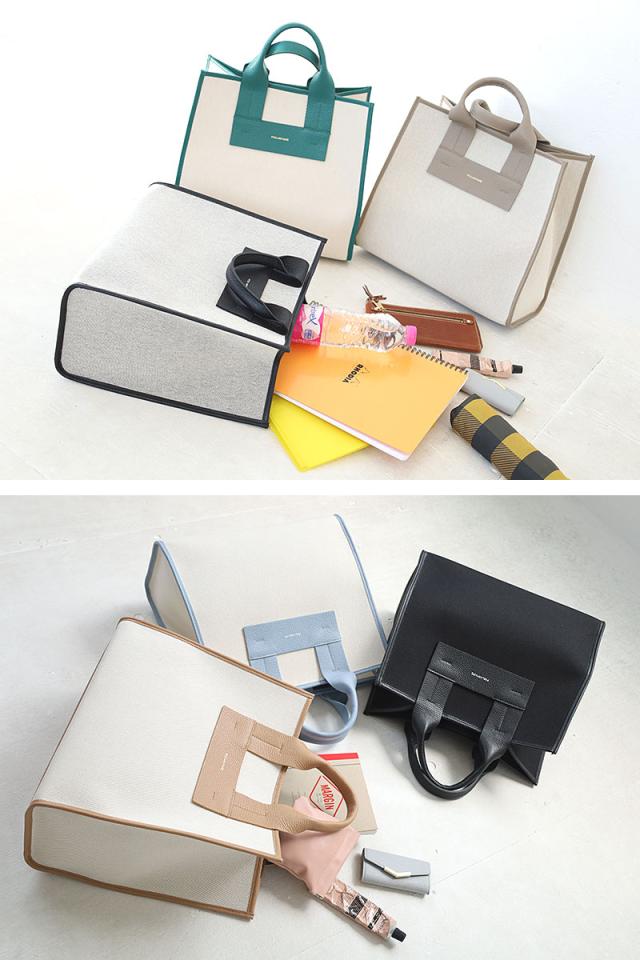 FEEL AND TASTE フィールアンドテイスト レザーパイピングスクエアトートバッグ