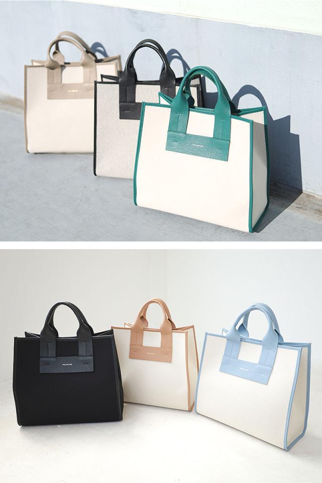 FEEL AND TASTE フィールアンドテイスト レザーパイピングスクエアトートバッグ