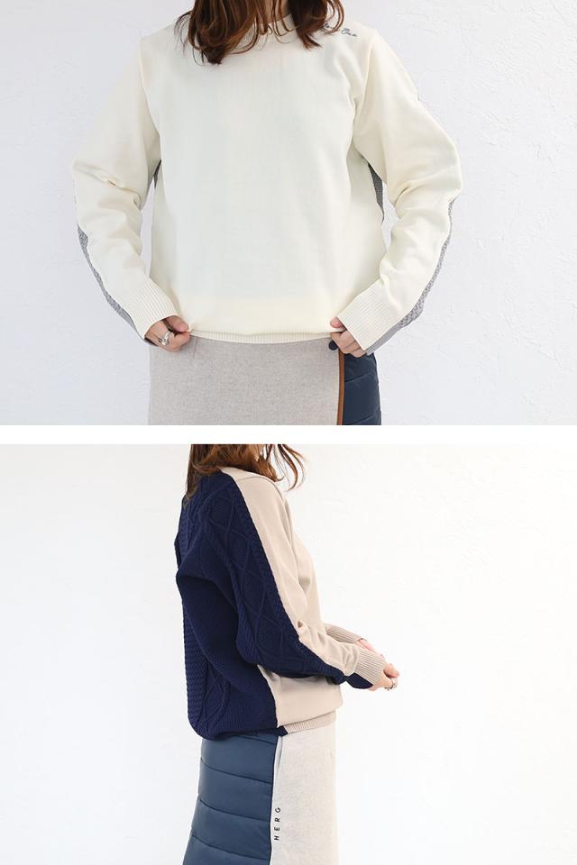 HERG1 ケーブルクルーネックニット gm23ai244 サムネ