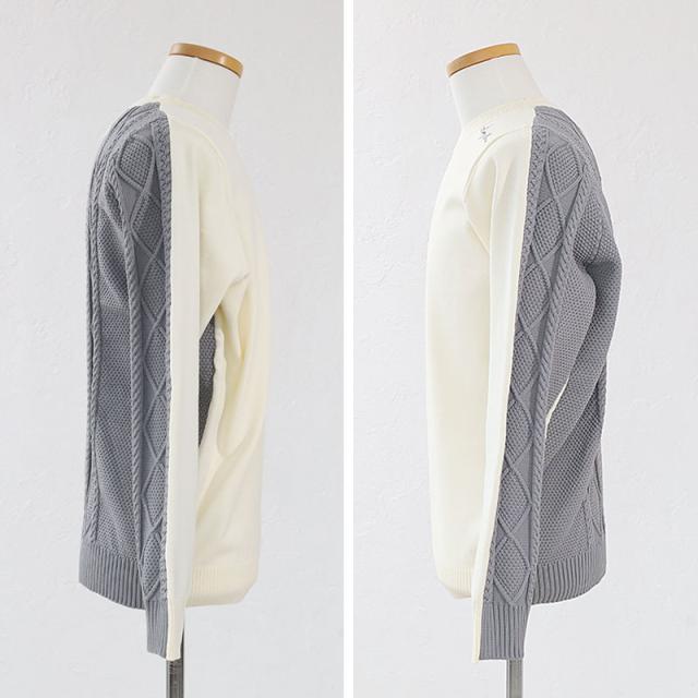 HERG1 ケーブルクルーネックニット gm23ai244 ディティール