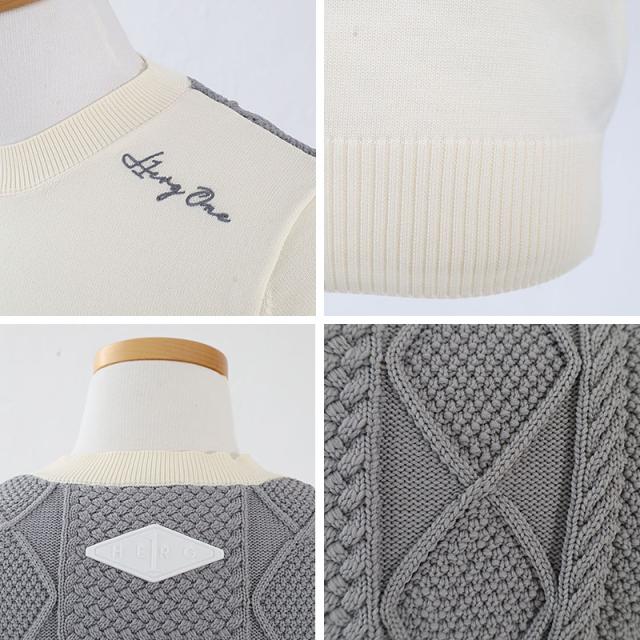 HERG1 ケーブルクルーネックニット gm23ai244 ディティール