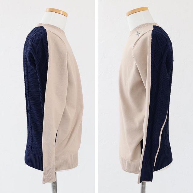 HERG1 ケーブルクルーネックニット gm23ai244 ディティール