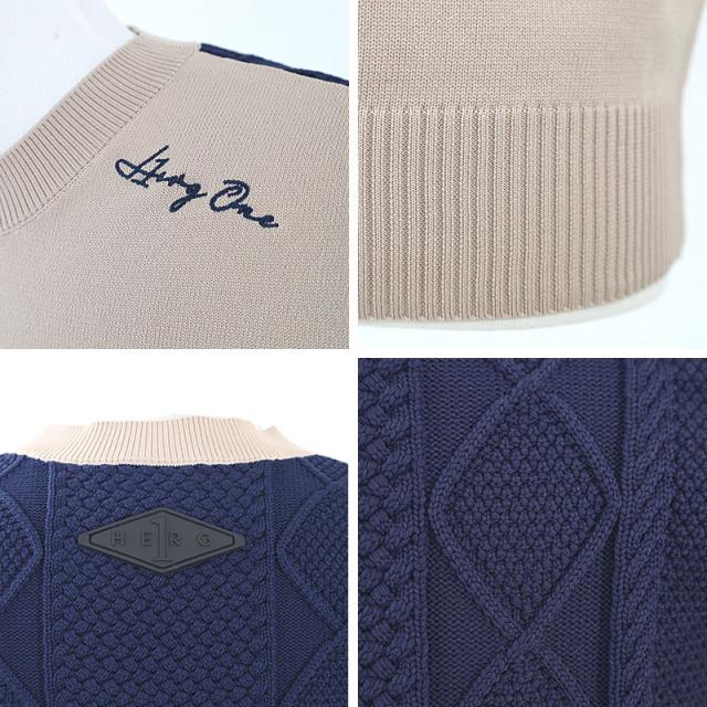 HERG1 ケーブルクルーネックニット gm23ai244 ディティール