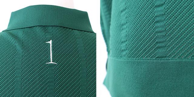 HERG1 ストライプメッシュニットポロ gu23pe14 ディティール