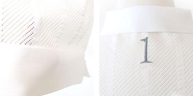 HERG1 ストライプメッシュニットポロ gu23pe14 ディティール