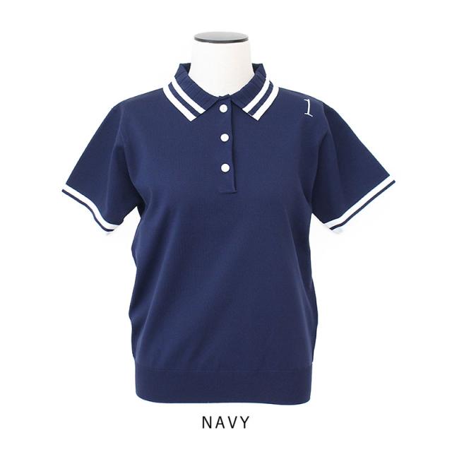 HERG1 プリーツ衿ニットポロ gw23pe162 ディティール