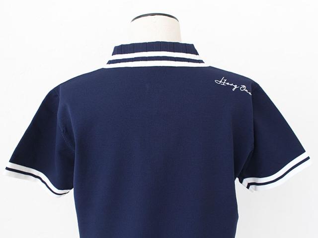 HERG1 プリーツ衿ニットポロ gw23pe162 ディティール