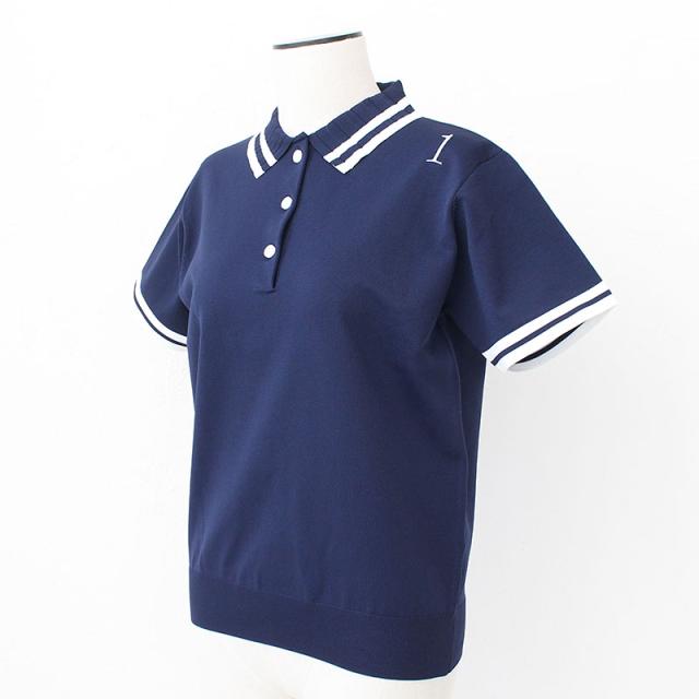 HERG1 プリーツ衿ニットポロ gw23pe162 ディティール