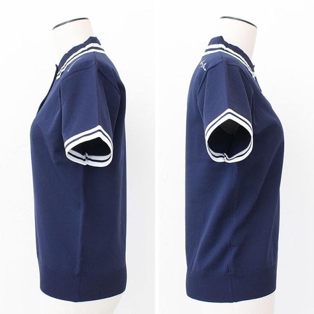 HERG1 プリーツ衿ニットポロ gw23pe162 ディティール