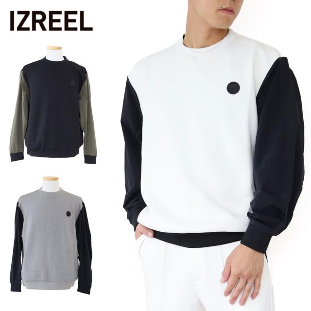 IZREEL イズリール 袖切り替えプルーオーバー  メンズ