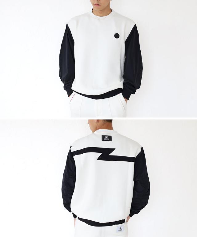 IZREEL イズリール 袖切り替えプルーオーバー  メンズ