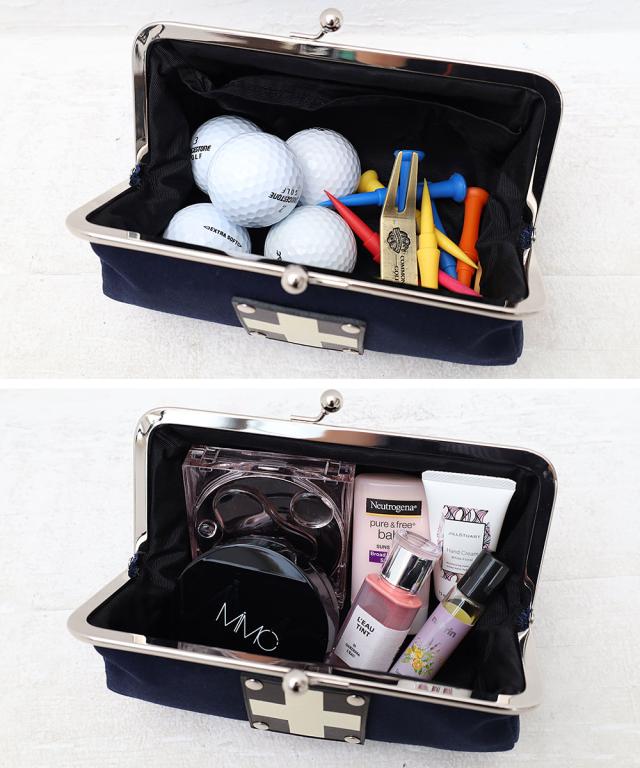 木の庄帆布 6寸がま口ポーチ