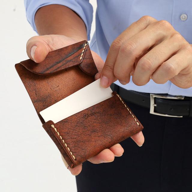 LITSTA リティスタ ムラ染め　折紙名刺入れ