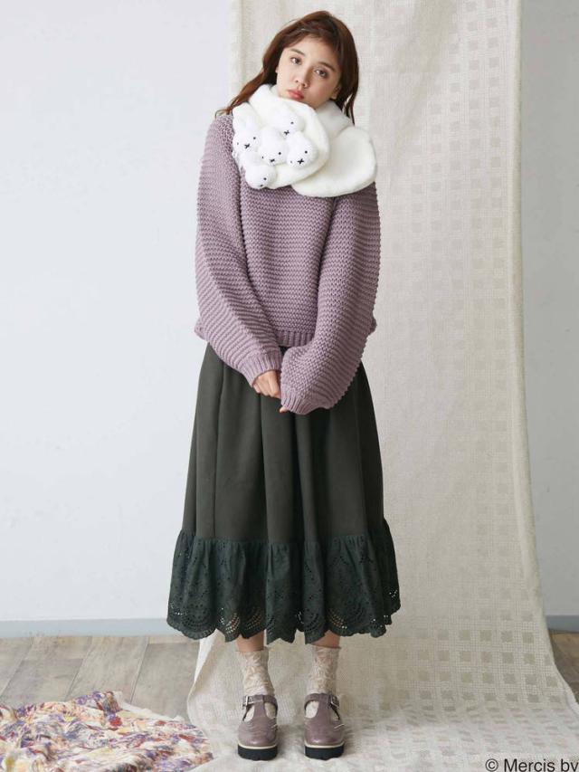 人気スポー新作 未使用 メリージェニー ミッフィー もこもこマフラー ブラック マフラー ショール Foxfitness Ie