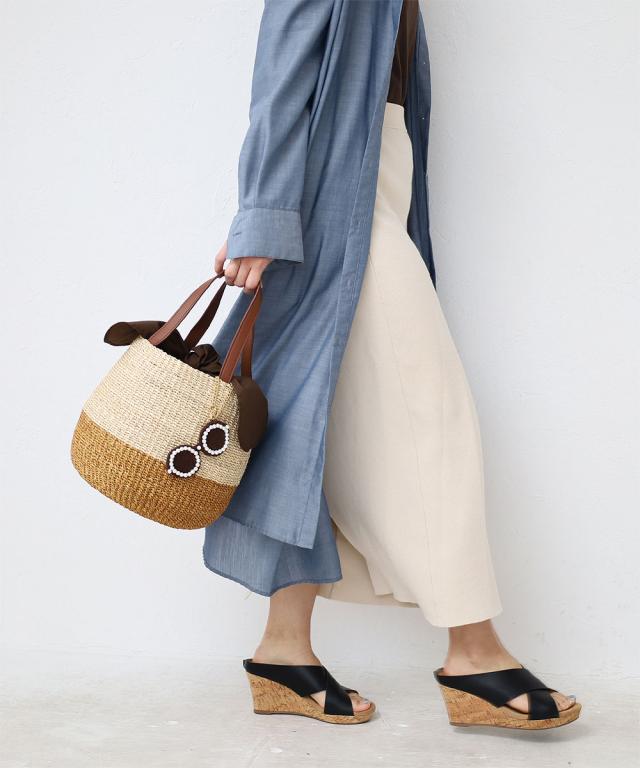 a-jolie アジョリー サングラスチャーム付きカゴバッグ si-2405 モデル