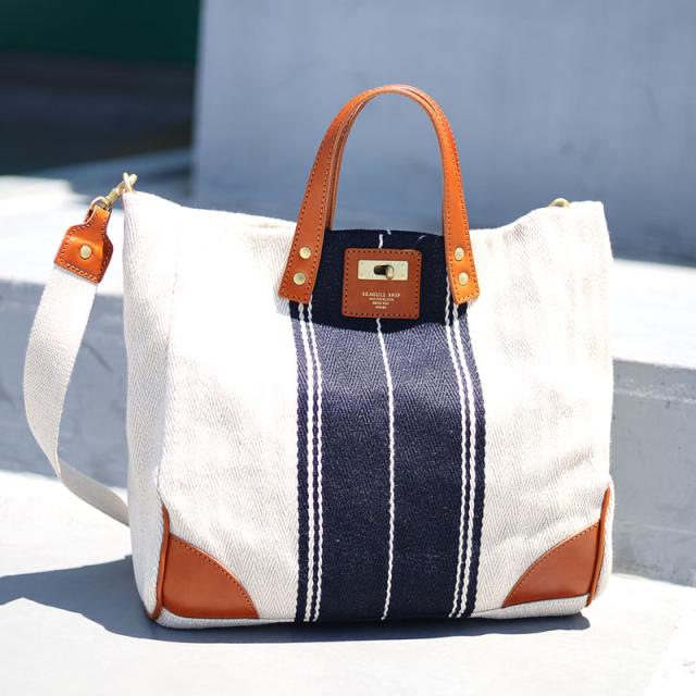 シーガルシップ レーヨンリネンヘリンボーン帆布 2WAYトートバッグ smak703