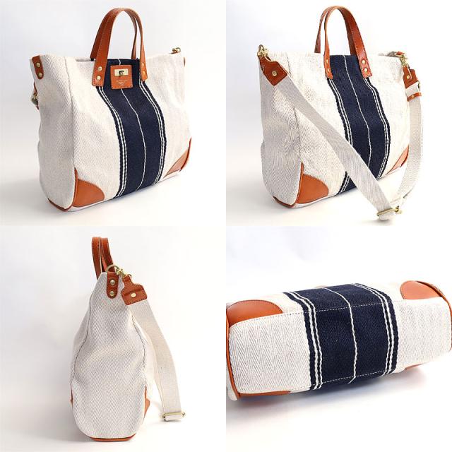シーガルシップ レーヨンリネンヘリンボーン帆布 2WAYトートバッグ smak703