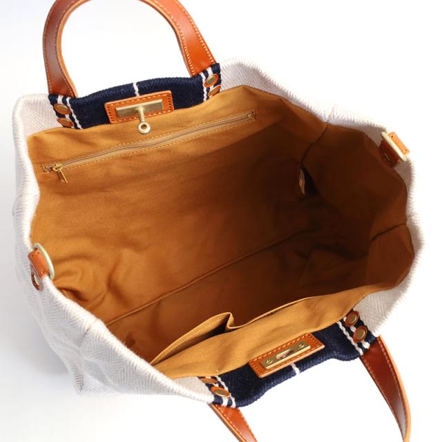 シーガルシップ レーヨンリネンヘリンボーン帆布 2WAYトートバッグ smak703