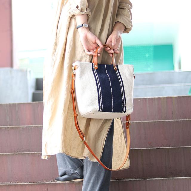 シーガルシップ レーヨンリネンヘリンボーン帆布 2WAYトートバッグ smak704