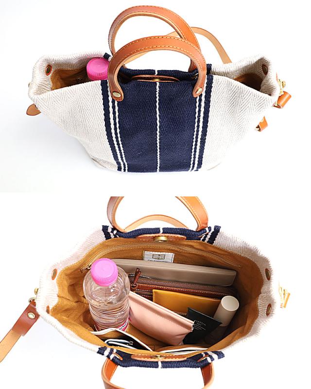 シーガルシップ レーヨンリネンヘリンボーン帆布 2WAYトートバッグ smak704