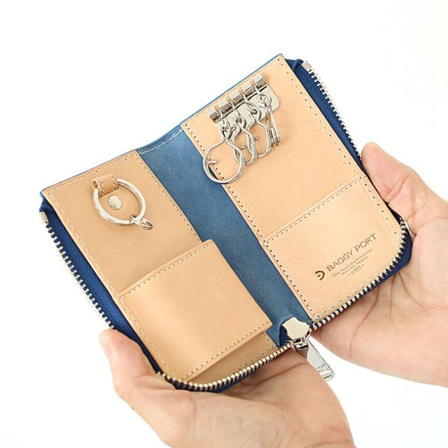 バギーポート 藍染め ペイズリー型押し キーケース zys193