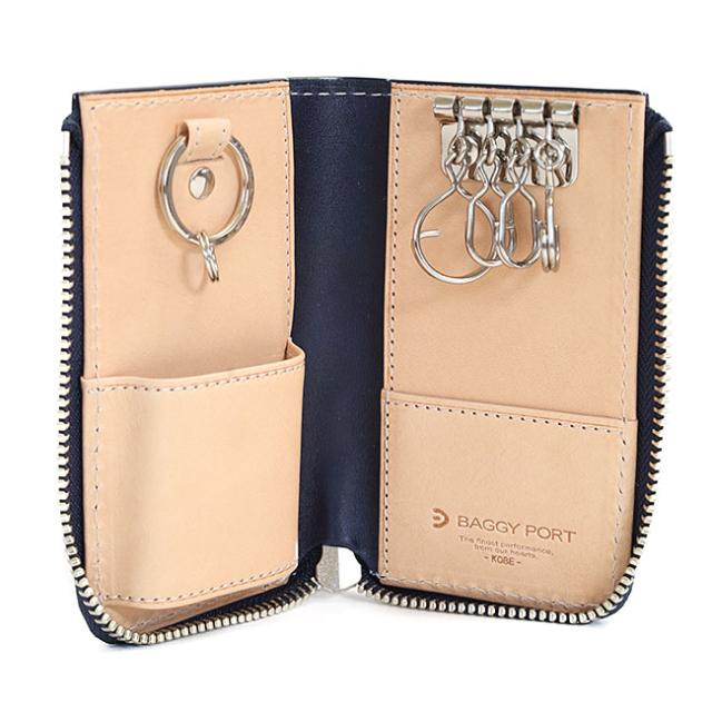 バギーポート 藍染め ペイズリー型押し キーケース zys193