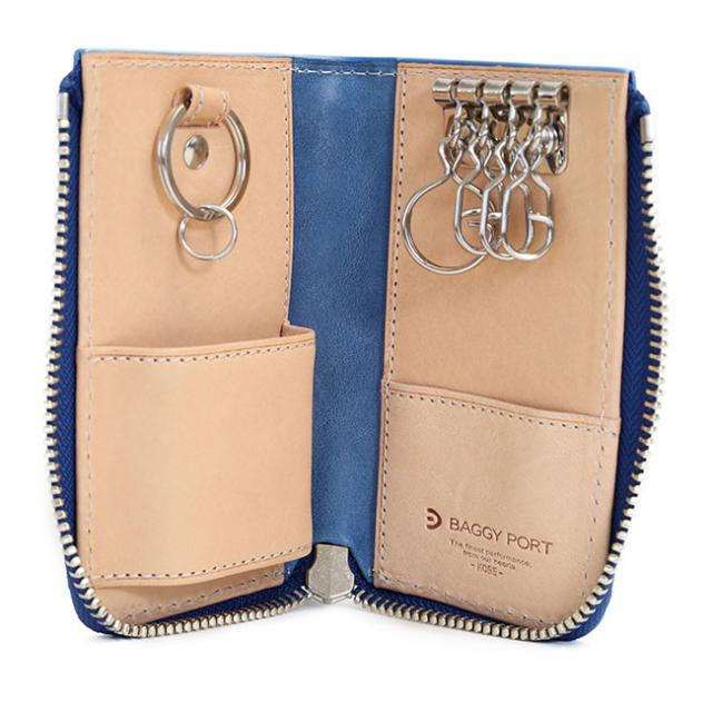 バギーポート 藍染め ペイズリー型押し キーケース zys193