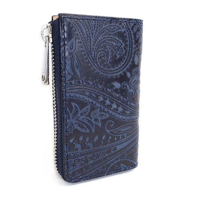 バギーポート 藍染め ペイズリー型押し キーケース zys193