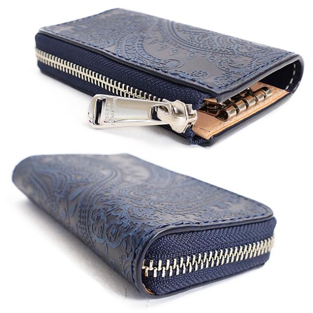 バギーポート 藍染め ペイズリー型押し キーケース zys193