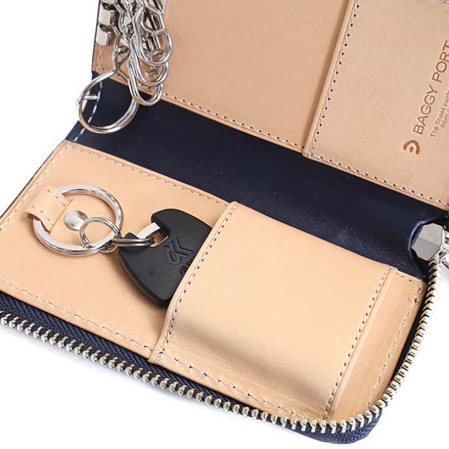 バギーポート 藍染め ペイズリー型押し キーケース zys193