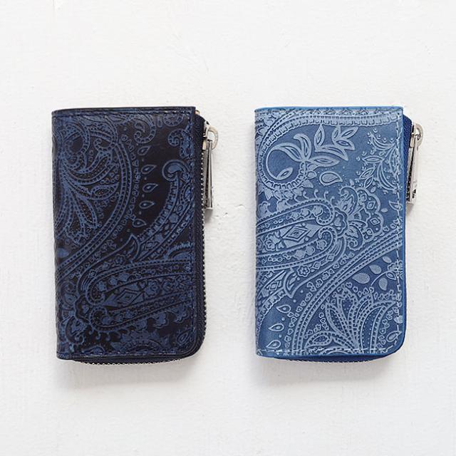 バギーポート 藍染め ペイズリー型押し キーケース zys193