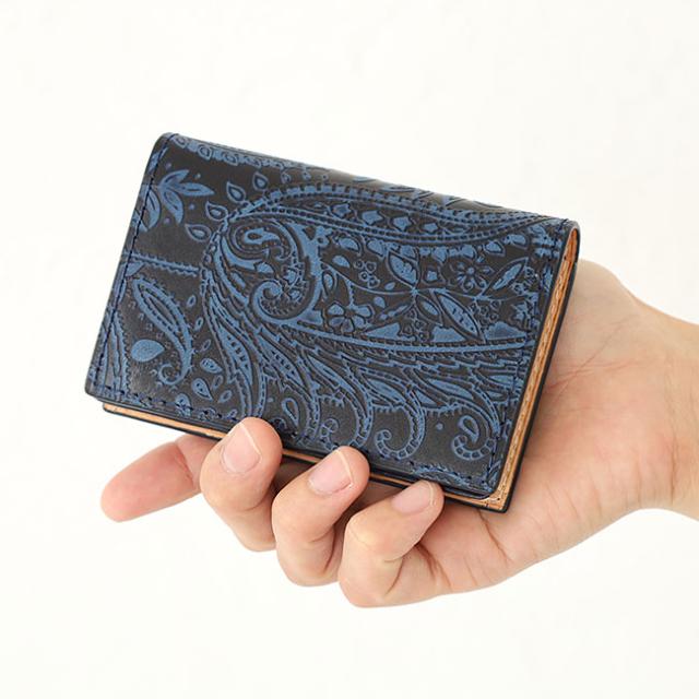 バギーポート 藍染め ペイズリー型押し カードケース zys194