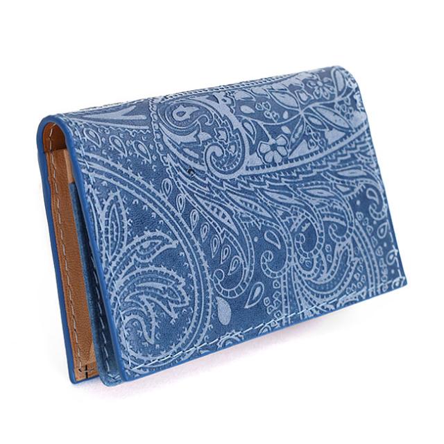 バギーポート 藍染め ペイズリー型押し カードケース zys194