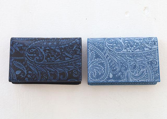バギーポート 藍染め ペイズリー型押し カードケース zys194