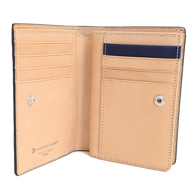 バギーポート 藍染め ペイズリー型押し 二つ折り財布 zys196