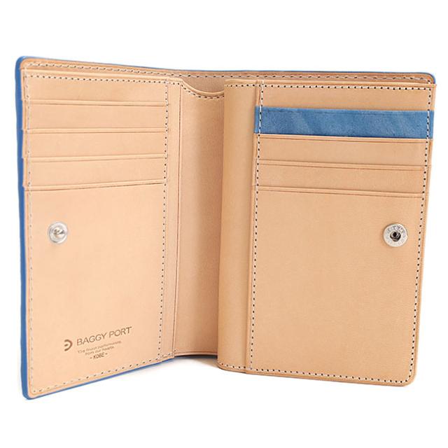 バギーポート 藍染め ペイズリー型押し 二つ折り財布 zys196