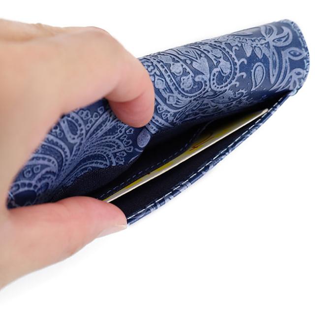 バギーポート 藍染め ペイズリー型押し 二つ折り財布 zys196