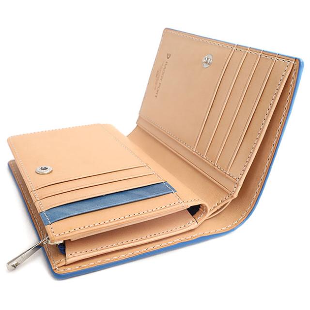 バギーポート 藍染め ペイズリー型押し 二つ折り財布 zys196