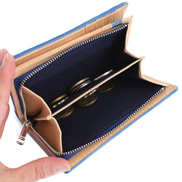 バギーポート 藍染め ペイズリー型押し 二つ折り財布 zys196