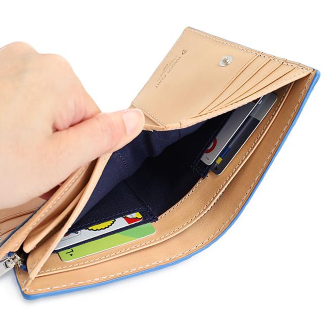 バギーポート 藍染め ペイズリー型押し 二つ折り財布 zys196