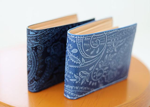 バギーポート 藍染め ペイズリー型押し 札入れ zys198