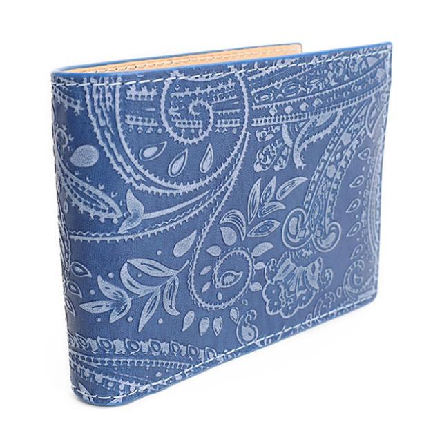 バギーポート 藍染め ペイズリー型押し 札入れ zys198