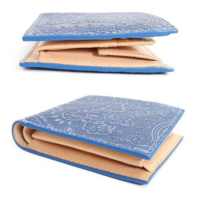 バギーポート 藍染め ペイズリー型押し 札入れ zys198