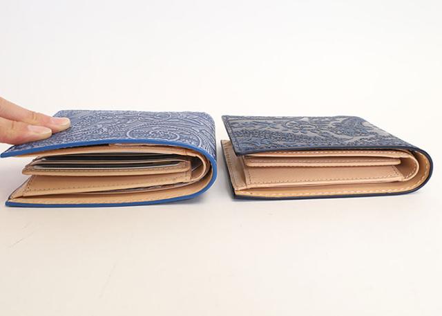 バギーポート 藍染め ペイズリー型押し 札入れ zys198