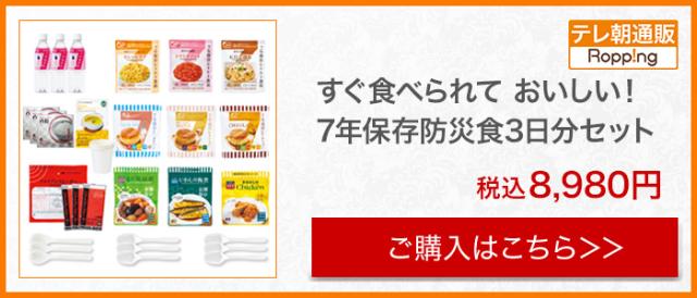 すぐ食べられて おいしい!7年保存防災食3日分セット